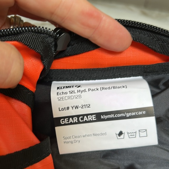 Klymit Echo 12L Orange Backpack NEW TAGS HYDRATION BACK PACK / WAIST PADDING - Picture 6 of 11